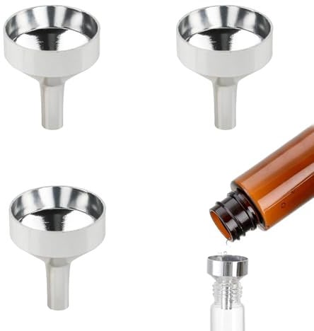 3 Pieces Small Funnel,Metal Mini Funnels,Hip Flask Funnel,Mini Funnel Stainless Steel Funnel Kitchen Set Small Hip Flask Funnels with Metal Funnels Transferring Liquid Oil Powder for Filling Bottles