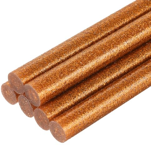 sourcing map Mini Hot Glue Sticks for Glue Gun 0.43-inch x 8-inch Glitter Bronze Gold 6pcs