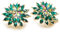 Grande Flor Pendientes, Floral Cluster Statement Declaración Pendientes, Verde Marquesa Iridescente Cristal pétalo