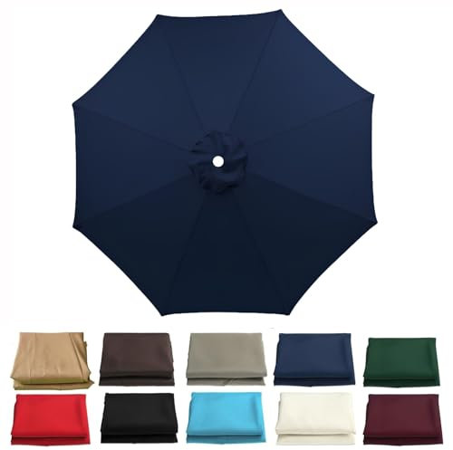 PYCJNFC Toile de Rechange pour Parasol déporté de Jardin (6/8 Branches, 7 m/0 m), Toile de Rechange pour Parasol déporté (Toile Uniquement) (Bleu Marine, 8 Baleines, 7 m/106 po)