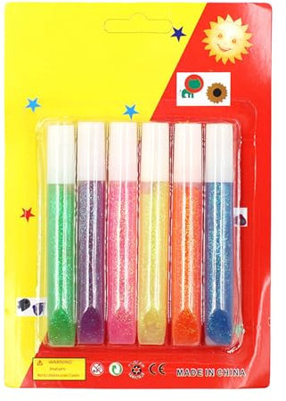 Rainbow Glue Stick, 6 Pieces Washable Art Glue, Safe Colored Gluesticks, Creative Adhesive Pens for Arts Projects, Scrapbooking Crafts, Card Making, School Supplies, 7.36 Inches