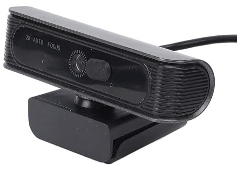 Webcam HD 2K, Telecamera per Computer Clear Auto Focus con Microfono a Cancellazione del Rumore, Videochiamata HD USB da 30 Fps, Plug and Play