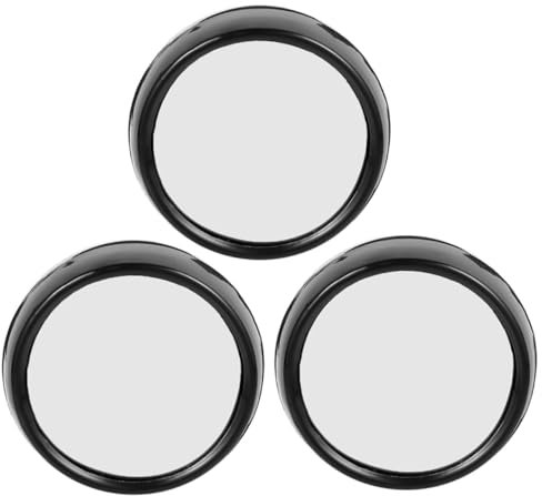 Veemoon 3pcs Computer Monitor Rear View Convex Desk Mirror for Office Cubicle, Clip-on Mini Laptop Mirror to See Behind, Black Workspace Accessory for Home and Office
