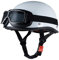 OZXDKJ retrò Moto Casco Mezzo, Moto Caschi Apribili, Vintage Moto Casco Aperto con Occhialoni, ECE DOT Omologato Motociclo Casco Scodella, Uomo Donna Caschi per Chopper Cruiser,XL(59-62CM),BB