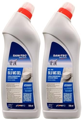 Detergente Disincrostante BLU WC GEL, Efficace Nella Rimozione Del Calcare e Dello Sporco Organico 750ml (2 Unità)