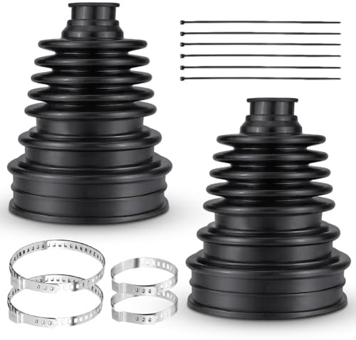 2 Stück CV Antriebswellenmanschette Reparatursatz, Universal Achsmanschette zum Kleben für 19-24mm Wellen, Flexibles Silikon Achsmanschetten Werkzeug Staubdicht Faltenbalg Set mit Klemmen
