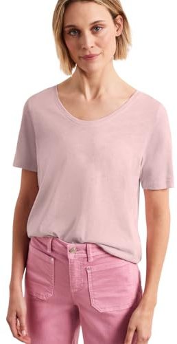 Street One Basic T-Shirt mit V-Neck minimal Rose 38