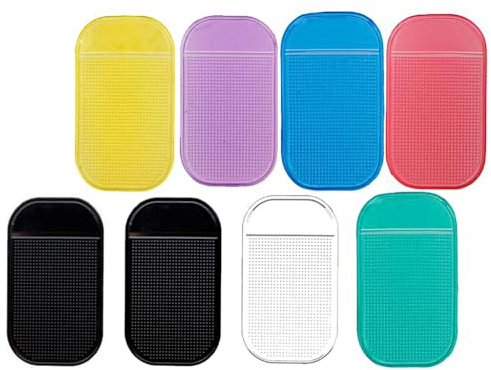 8 Stück Antirutschmatte Auto Armaturenbrett, Extra Starker Halt für Handy & Schlüssel, Hitzebeständige Anti Rutsch Pads, Waschbar & Wiederverwendbar, Universal KFZ Zubehör Innenraum, Schwarz & Bunt