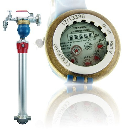 AQUA ROYAL Wassermess - Standrohr QN6 DN80 1x C absperrbar 1x Zapfventil 3/4 Unterflurhydrant Hydrant