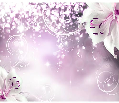 decomonkey Fototapete selbstklebend Blumen Lilien Abstrakt 245x175 cm XL Selbstklebende Tapeten Wand Fototapeten Tapete Wandtapete klebend Klebefolie Orchidee Abstrakt rosa