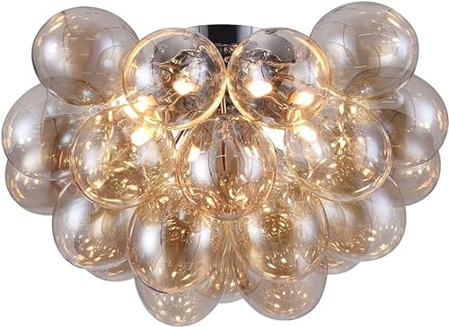 MAYTONI Deckenleuchte Balbo 8xG9 ecxl.aus Glas Farbe Cognac Metall Modern 28W für Küche, Schlafzimmer, Wohnzimmer, Esszimmer, Lobby