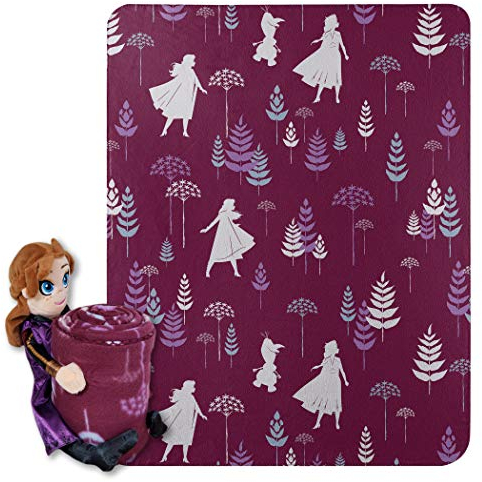 Disney Die Eiskönigin 2, Pusteblume Anna, Kissen und Fleece-Decke, Set, 101,6 x 127 cm, Mehrfarbig, 1 Stück