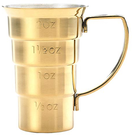 Barfly M37108GD Drink Jigger, 2 oz, Gold w/Handle