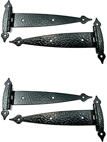 Harris Hardware 93F-HBE-4 Black Colonial Flush Surface Mount Strap Hinge with Black Screws
