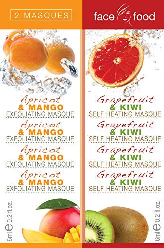7th Heaven Face Food Apricot & Mango/Grapefruit & Kiwi Self Heating, 2x6ml, Off White