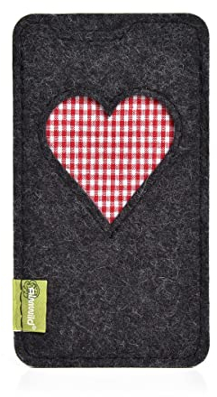 Almwild® Hülle passend für Apple iPhone 15 Pro Max/Plus, 14 Pro Max/Plus und 13 Pro Max mit Apple Leder/Silikon Case-Nutzung. Modell “Gschbusi” in Schiefergrau. Handgefertigt in Bayern