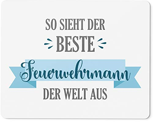 JUNIWORDS Mauspad Mousepad, So Sieht der Beste Feuerwehrmann der Welt aus