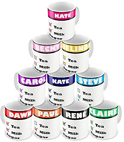 Personalised Office Mug with Any Name & Drink Ingredients Mug, Employee Mugs, Funny Work Mugs, Colleagues Gift, Leaving Gift, Unique Ceramic 11oz Tea/Coffee Ceramic Mug.