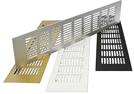 Aluminium Air Vent Grille - Furniture Metal Ventilation Cover - Built-in Appliances. (40mm x 300mm, Gold)