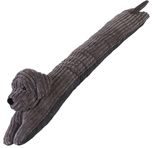 Boudin de porte intérieur en forme de chien gris 90 cm, isolant pour portes d'entrée et de chambres, économie d'espace, économie d'énergie et de bruit