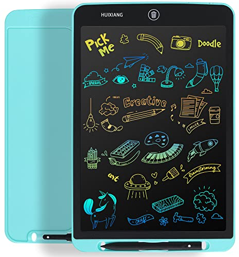 HUIXIANG LCD Schreibtafel 12 Zoll, Kinder Bunte LCD Writing Tablet Elektronisch Maltafel Wiederholtes Schreiben und Zeichnen, Spielzeug Geschenk für 3,4,5,6,7,8,9,10 Jahre alt Jungen Mädchen (Blau)