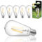 Lumiled ST64 E27 LED Vintage Lampe 8W (Entspricht 60W), 880 Lm transparentes Glas Leuchtmittel Edison 3000K Warmweiß Licht Traditionelle Retro Birne 360° Glühbirnen Filament 6er-Pack Fadenlampe