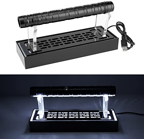 WANLIAN Soporte de sable de luz acrílico negro, luminoso integrado, original y transmisor de luz.