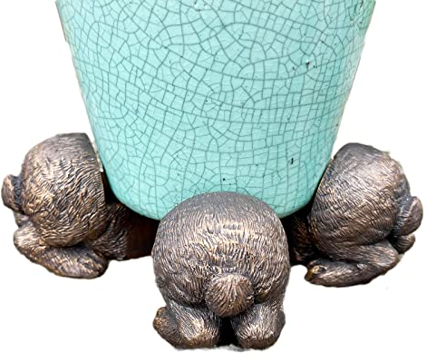 Darthome Rabbit Pot Stands Set Of 3 Resin Animal Flower Potted Feet Planter Risers Holder