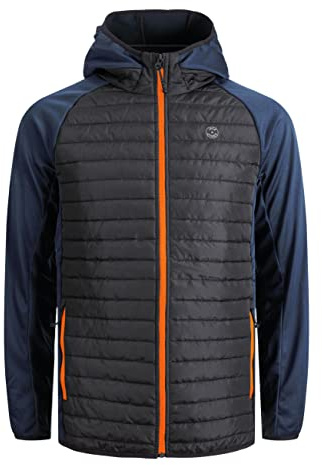 JACK & JONES Herren JjemGewatteerde Noos Jacke 12182242 ,Black/w. Navy ,L