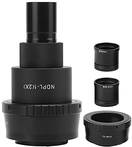 Microscope Camera Lens T2-M4/3 NDPL-1(2X) Alumium Alloy Biological Microscope Eyepiece M42x0.75mm Thread for Biology W/Camera Interface/Body Microscope