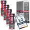 Travely® Premium Koffergurt - Besonders Auffällig & Sicher - Inkl. 4 Namensschildern - Gepäckband ideal über Kreuz - [4er Set] - Rot-Pink-Braun