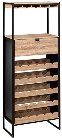 5five - mobile bar aliaj x25 bottiglie effetto rovere naturale
