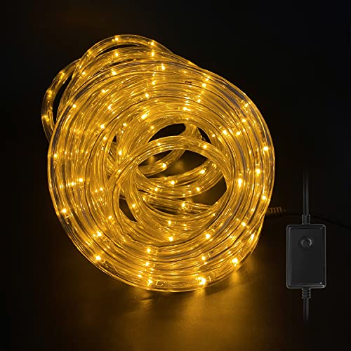 Ansobea Lichterschlauch Aussen 50 Meter 1200LEDs, Lichtschlauch Außen Innen 8 Modi, Lichtschlauch für Weihnachten, Party. Wasserdicht Außenlichterkette-Warmweiß