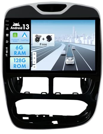 10 pollici IPS Android 12 Autoradio Stereo Navigazione GPS per Renault Clio 4 2012-2016 Supporto Carplay DSP Android Auto Blutooth WIFI SWC RDS FM 360 Fotocamera-2 Din 6G+128G