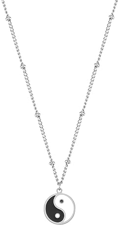 Happiness Boutique Damen Kette mit Yin Yang Anhänger | Wasserfeste Halskette mit Yin und Yang Symbol | Kugelkette mit Anhänger in Gold - Rosegold, Silber | Talisman Symbolischer Schmuck