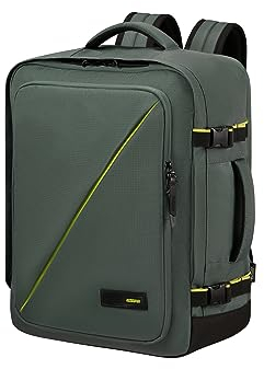 American Tourister Take2Cabin - Easyjet Cabin Bag 36 x 20 x 45 cm, 38 L, 0.70 kg, Hand Luggage, Airplane Backpack M Underseater, Green (Dark Forest)