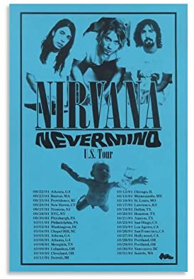 SECOLI The Nevermind Tour – 1991 – Rock Icons Poster, modisches Poster, dekoratives Gemälde, Leinwand, Wandkunst, Wohnzimmer, Poster, Schlafzimmer, Gemälde, 20 x 30 cm