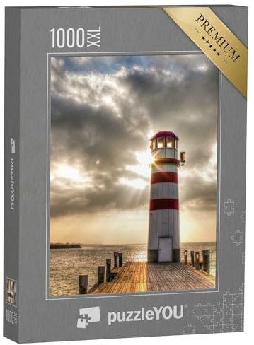 Puzzle 1000 Teile XXL „Leuchtturm im wunderschönen Sonnenuntergang“ – aus der Puzzle-Kollektion Leuchttürme