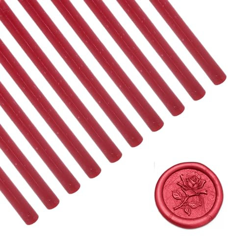 Tissting 10 Stück Klebepistole Siegelwachs Sticks 10cm x 7mm - Vielseitige Farboptionen Für Hochzeiten, Einladungen Und DIY-Projekte, Ideal Für Grußkarten Und Umschläge