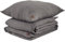 ADDSOUL Musselin Bettwäsche Set 135x200cm + 80x80cm Grau Bettwäsche Set Oeko Tex Knitterlook Bügelfrei Allergikerfreundlich mit Reißverschluss 100% Baumwolle Doppel Gauze