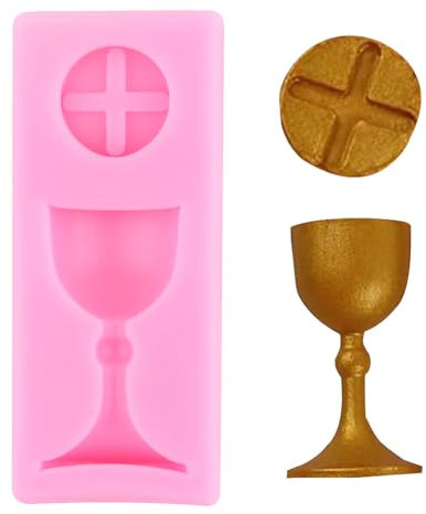 XMOLDNMS Baptism Cake Decorations Mold Communion Chalice Fondant Mold For Cake Decorating Cupcake Topper Candy Chocolate Gum Paste Polymer Clay
