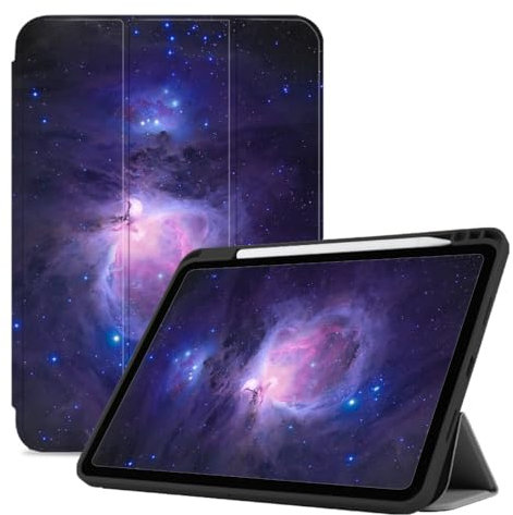 Hülle Für Ipad 9. 8. 7. Generation 10,2 Zoll Hülle (Modell 2021/2020/2019, Ipad 9/8/7), Flexible TPU-Rückseite, Mit Stifthalter, Automatisches Aufwachen/Schlafen – Nebel Im Universum