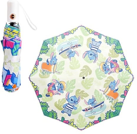 GTOTd Cute Cartoon Umbrella Regenschirm,Sturmfest und Sonnensicher,Automatischer Öffnen & Schließen,Blue Monster Schirm Geschenke für Jungen und Mädchen