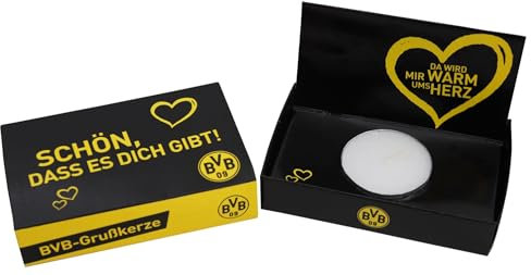 Borussia Dortmund Grußkarte mit Teelicht Glückwunschkarte Karte BVB 09 ItemShape Schön, DASS es Dich gibt