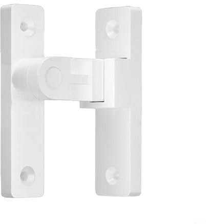 Cerradura de puerta de granero – Pestillos de puerta resistente de ángulo recto de 90 grados, cerradura de puerta corredera, antirrobo para granero, jardín, baño, al aire libre (blanco)
