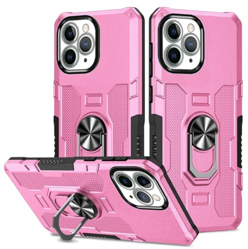 Sidande Case for iPhone 11 Pro Max Case, Heavy Duty Kickstand Holder Built-in Magnetic Car Mount Shockproof Camera Protective Phone Cover for iPhone 11 Pro Max Pink