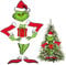 MKKZLPN Grin-ch Weihnachtsbaumschmuck Grinchs Dekoration für Weihnachtsbaum mit Baumspitze, Kopf,Geschenkboxen,Arme und Beine,für Urlaubsatmosphäre,Dekorationen,Geschenk usw