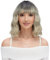 PARXITN Kurze Bob Perücke mit Pony Natürliches Ombre Blond Synthetisches Haar Bunt Täglich Party Halloween Cosplay Gewellte Lockige Perücken für Frauen