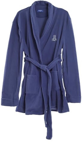 Viterbo Biancheria Giacca Da Camera Uomo In Morbido Pile Invernale LMW00007 (Blu Indigo, XL)