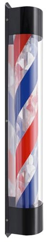Wulimasun Barber Pole,90cm Barbershop Led Barbers Pol Rot Weiß Blau Haar Salon Logo Wasserdicht Rotierenden,Für Friseursalons,Friseurläden,Schönheitssalons